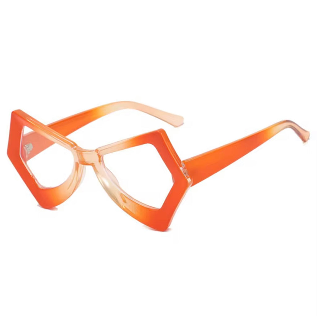 Bold Rhombic Thick-Frame Eyeglasses – Trendy European Cut, Blue-Light Friendly