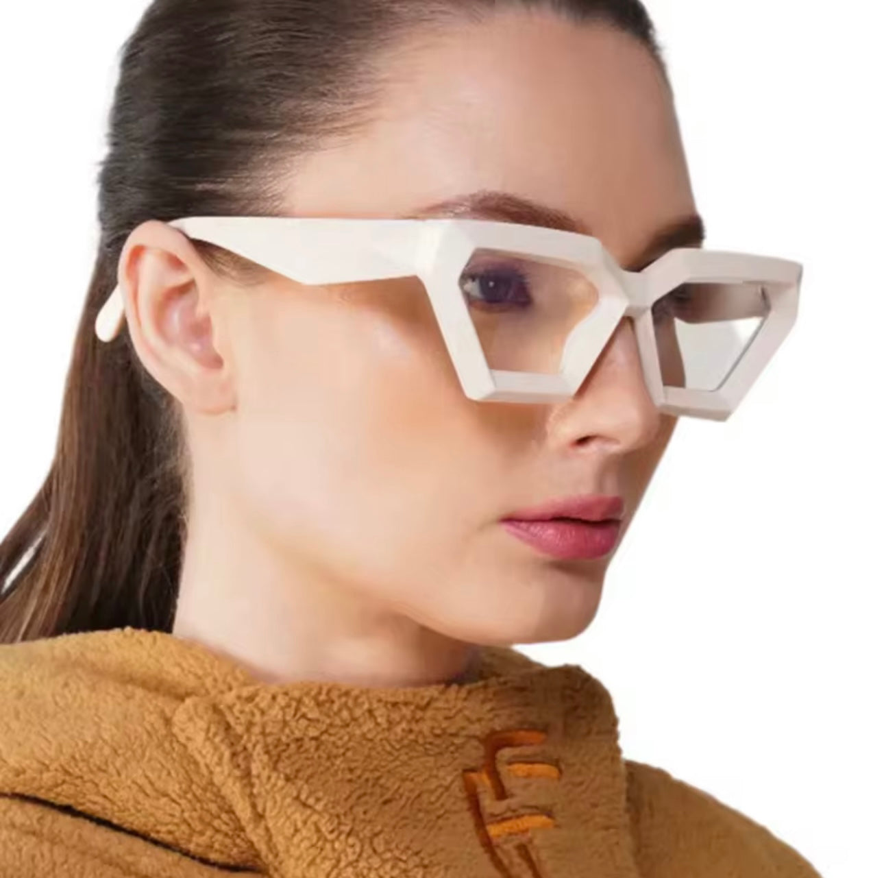 Bold Rhombic Thick-Frame Eyeglasses – Trendy European Cut, Blue-Light Friendly