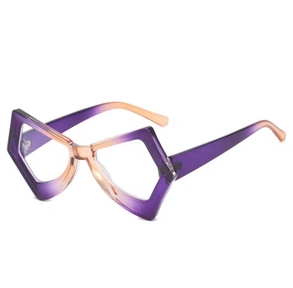 Bold Rhombic Thick-Frame Eyeglasses – Trendy European Cut, Blue-Light Friendly