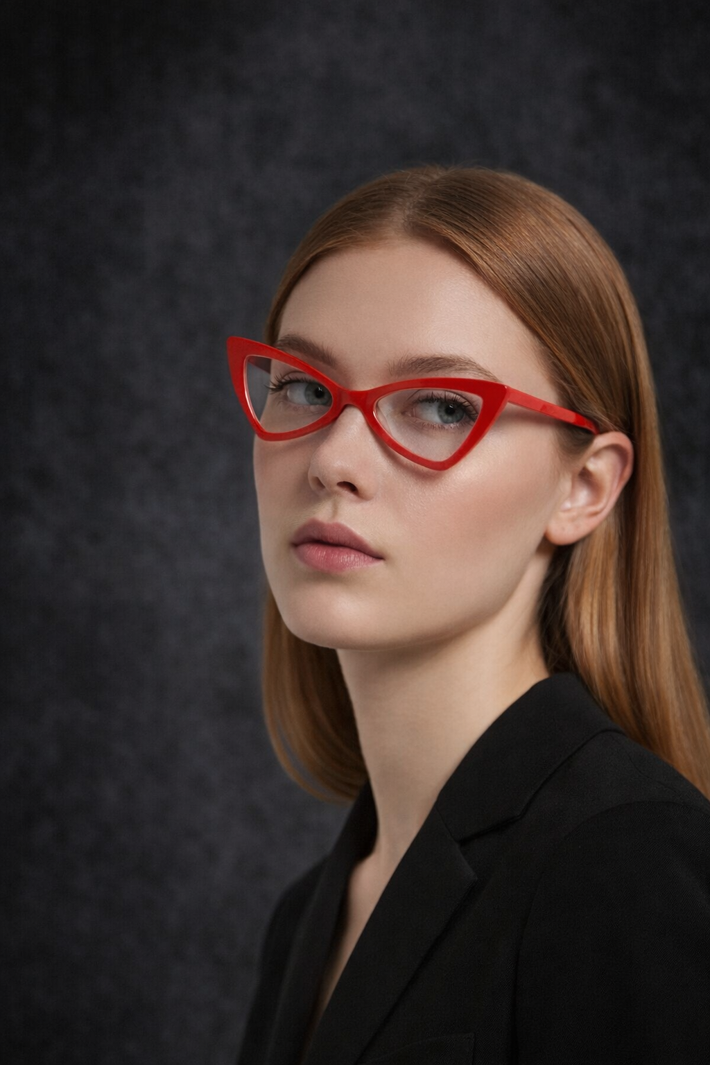 Chic Cat-Eye Glasses – Red Frame