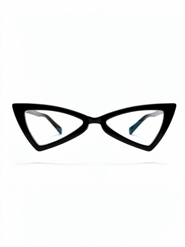Sleek Retro Cat-Eye Glasses – Black